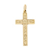 9ct Yellow Gold Engraved Hollow Cross Pre Owned | H&H Family Jewellers