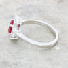 Pre Owned 18ct White Gold Ruby and 0.35cts Natural Diamond Cluster Ring CH1360