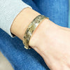 9ct Yellow Gold Metal Core Hinged Patterned Bangle Bracelet Pre Owned CH1366