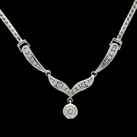 Pre Owned 18ct White Gold 0.60cts Diamond Set Necklace | H&H