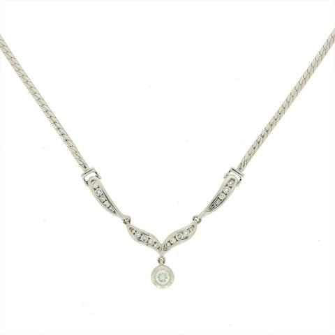 Pre Owned 18ct White Gold 0.60cts Diamond Set Necklace | H&H