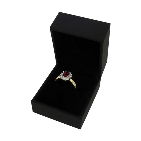 Pre Owned 18ct Yellow Gold Ruby And Diamond Cluster Ring