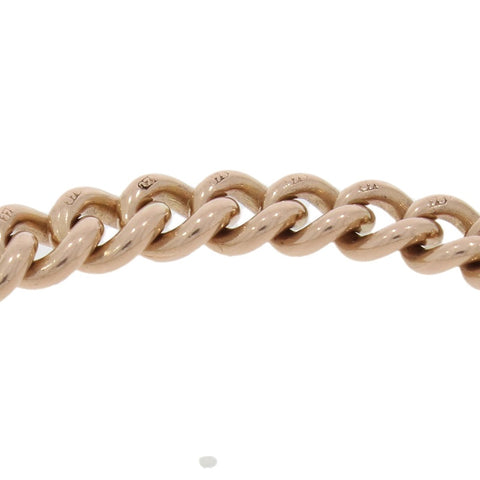 Pre Owned 9ct Rose Gold Rounded Graduated Curb Bracelet With T-Bar
