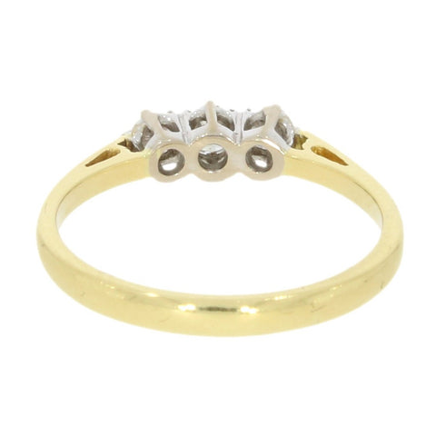 Pre Owned 18ct Yellow Gold Three Stone 0.35cts Diamond Ring | H&H