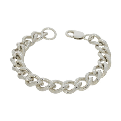 Pre Owned Sterling Silver 50.6g Heavy Rounded Curb Mens Bracelet | H&H