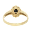 Pre Owned 9ct Yellow Gold Sapphire and 0.25cts Diamond Cluster Ring | H&H