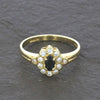 Pre Owned 9ct Yellow Gold Sapphire and 0.25cts Diamond Cluster Ring | H&H