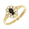 Pre Owned 9ct Yellow Gold Sapphire and 0.25cts Diamond Cluster Ring | H&H