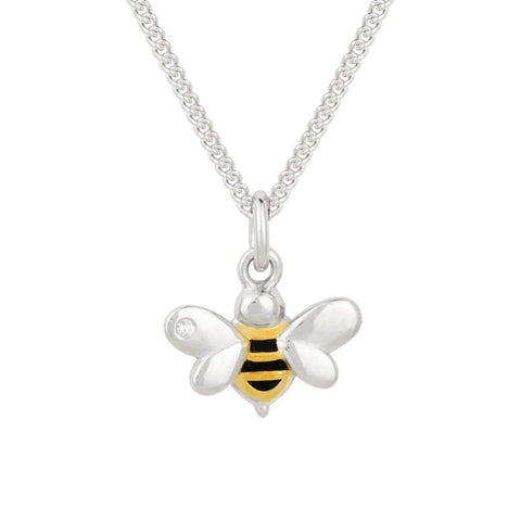 D for Diamond Sterling Silver Bee Necklace N4487