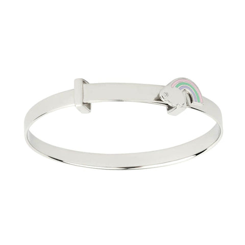 D for Diamond Sterling Silver Rainbow Baby Bangle B5370
