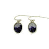 Derbyshire Blue John Sterling Silver Small Oval Drop Earrings