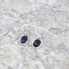 Derbyshire Blue John Sterling Silver Small Oval Drop Earrings | H&H