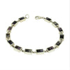 Derbyshire Blue John Sterling Silver Oblong Link Bracelet
