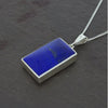Lapis Lazuli And Turritella Agate Sterling Silver Reversible Pendant And Chain
