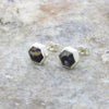 Derbyshire Blue John Silver Hexagonal Stud Earrings | H&H Jewellers
