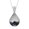 Derbyshire Blue John And Labradorite Silver Teardrop Reversible Pendant And Chain