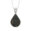 Derbyshire Blue John And Labradorite Silver Teardrop Reversible Pendant And Chain