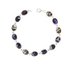 Derbyshire Blue John Sterling Silver Oval Link Bracelet