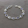 Derbyshire Blue John Sterling Silver Oval Link Bracelet