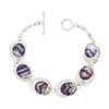 Derbyshire Blue John Sterling Silver Celtic Oval Link Bracelet