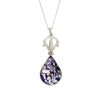 Derbyshire Blue John And Blue Goldstone Silver Teardrop Pendant And Chain