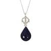 Derbyshire Blue John And Blue Goldstone Silver Teardrop Pendant And Chain