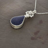 Derbyshire Blue John And Blue Goldstone Silver Teardrop Pendant And Chain