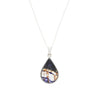 Derbyshire Blue John Teardrop Silver Pendant and Chain