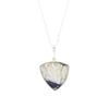 Derbyshire Blue John Sterling Silver Large Shield Shape Pendant And Chain