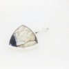 Derbyshire Blue John Sterling Silver Large Shield Shape Pendant And Chain
