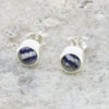 Derbyshire Blue John Sterling Silver Small Round Stud Earrings