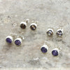 Derbyshire Blue John Sterling Silver Small Round Stud Earrings | H&H