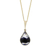Derbyshire Blue John and Turritella Agate 9ct Yellow Gold Teardrop Pendant