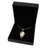 Derbyshire Blue John and Opalique 9ct Yellow Gold Teardrop Pendant | H&H