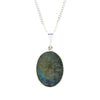Derbyshire Blue John Reversible Sterling Silver Pendant And Chain