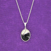 Derbyshire Blue John Reversible Sterling Silver Pendant And Chain