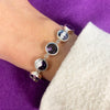 Derbyshire Blue John Sterling Silver Round Link Bracelet
