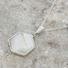 Derbyshire Blue John And Mother of Pearl Large Hexagonal Pendant And Chain
