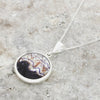 Derbyshire Blue John And Mother of Pearl Round Pendant And Chain