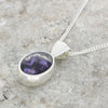 Derbyshire Blue John and Mother of Pearl Silver Pendant and Chain