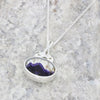 Derbyshire Blue John and Labradorite Silver Medium Pendant and Chain