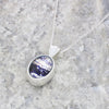 Derbyshire Blue John and Blue Goldstone Silver Pendant and Chain