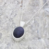 Derbyshire Blue John and Blue Goldstone Silver Pendant and Chain