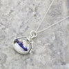 Derbyshire Blue John Silver Reversible Spinning Pendant and Chain