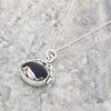 Derbyshire Blue John Silver Reversible Spinning Pendant and Chain