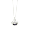 Derbyshire Blue John Reversible Triple Stone Spinning Pendant and Chain