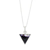Derbyshire Blue John Inverted Pyramid Shape Reversible Pendant and Chain