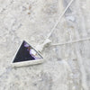 Derbyshire Blue John Inverted Pyramid Shape Reversible Pendant and Chain