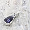 Derbyshire Blue John Large Teardrop Reversible Pendant and Chain