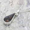 Derbyshire Blue John Large Teardrop Reversible Pendant and Chain